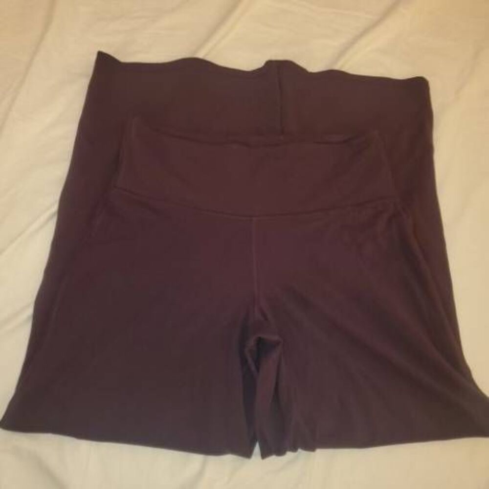 Athleta Elation Wide Leg Dark Purple Stretch Yoga Pants Size 1X - Picture 7 of 14